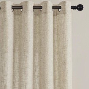 Cortinas DaiRui Beige de Lino Sintético con Efecto Texturizado, Semi Opacas, con Ojales, Color Albaricoque, para Privacidad <span class=keywords><strong>en</strong></span> la Sala de Estar - Product Image 3