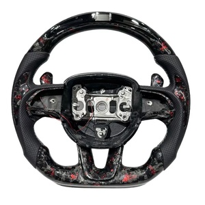 Volant en fibre de carbone de style noir pour Dodge Challenger Charger <span class=keywords><strong>RT</strong></span> Jeep Trackhawk Durango SRT Scat Pack 392 Super Bee - Product Image 5