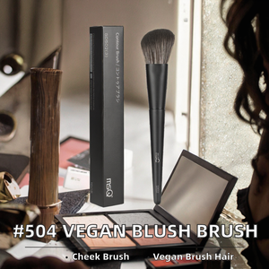 Brocha de Maquillaje Vegana para Rubor, Pelo Sintético, Mango de Madera, Virola de Aluminio, Herramienta de Belleza - Product Image 2