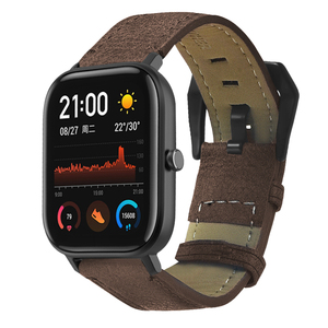Correa de reloj de cuero genuino vintage para <span class=keywords><strong>Huami</strong></span> <span class=keywords><strong>Amazfit</strong></span> <span class=keywords><strong>GTS</strong></span> - Product Image 1