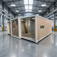 Maison conteneur de luxe à double aile, pliable et extensible, 3, 4 ou 5 chambres, préfabriquée, modulaire, type villa, pour une vie de villégiature