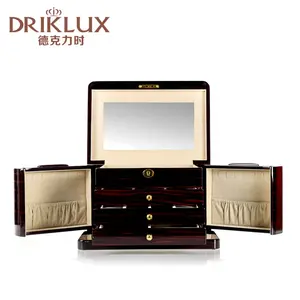 DRIKLUX 定制大型首饰手表盒与抽屉与镜子首饰存储陈列柜皮套组织者批发
