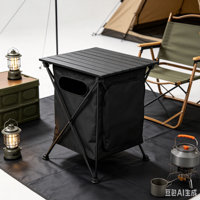 Table de cuisine extérieure moderne en métal portable avec cuisinière pliable, table de pique-nique légère pour le camping, les dîners, les ateliers et l'utilisation en ferme