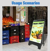Panneau publicitaire pliable en plastique en forme de A, imperméable, support d'affiche portable, panneau publicitaire pour affichage intérieur et extérieur