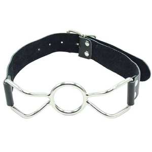 Produits sexuels BDSM SM de haute qualité : Bague de morsure pour esclave à double bouche ronde pour gorge profonde, Bâillon ouvert pour la bouche, Jeu pour adultes - Product Image 6