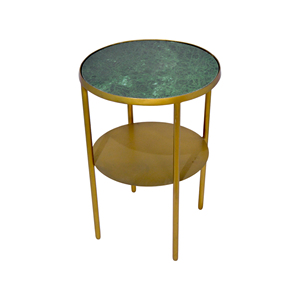 Modern Two-Tier Side Table With Unique Round Shape Marble Top for Living Room Bedroom or Home <b>Bar</b>-Stylish <b>Corner</b> side Table - Product Image 3