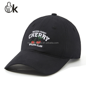 6-panel petflespet Koreaanse versie groothandel op maat geborduurde baseballpet schattige kersenletterprint voor buitenactiviteiten - Product Image 3
