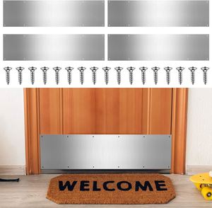 Plaque de protection de bas de porte WEKIS en acier inoxydable bronze huilé moderne pour passage de bâtiment de bureau, fixation par vis en bois - Product Image 2