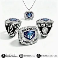 Boîte de présentation personnalisée pour bague de championnat – Équipe technique locale, université, ensemble de football masculin