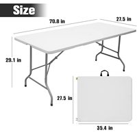 Table pliante bon marché à vente directe d'usine Table pliable utilitaire pliable en deux en plastique robuste portable de 6 pieds