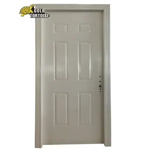 सुरक्षा इस्पात दरवाजा 3 पैनल अमेरिकी पैनल दरवाजा के साथ सफेद रंग