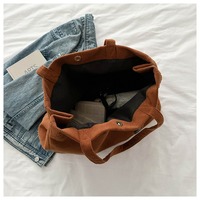 Nouveau design, vente en gros, grands sacs à bandoulière pour étudiant, sac d'école, sac fourre-tout en toile velours côtelé pour fille