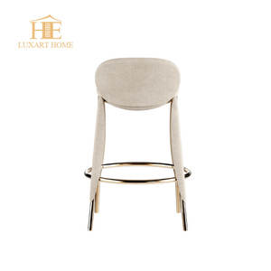 Moderno restaurante Bar muebles Silla de acero inoxidable pierna tela Taburetes de Bar - Product Image 6