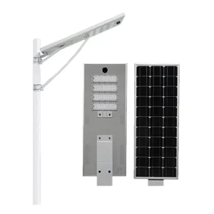 Réverbère étanche à énergie solaire 30w 40w 60 watt 90w 100w 120w réverbère solaire à LED tout en un avec poteau