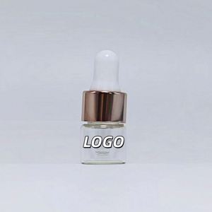 Mini Botella de Vidrio Transparente Ámbar de 1ml 2ml 3ml 5ml con Gotero para Aceites Esenciales y Tapa Dorada Rosa - Product Image 1