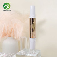 Tube de blush contour double tête minimaliste en gros avec capuchon rabattable, emballage cosmétique vide en plastique ABS personnalisé OEM/ODM 3,8g