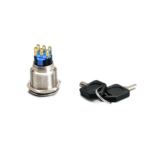 SHENGLEI 22mm impermeable IP65 interruptor de botón pulsador de aluminio llave <span class=keywords><strong>3</strong></span> posiciones 2NO 2NC 6 pines longitud personalizada 19mm 12V acero inoxidable - Product Image 6