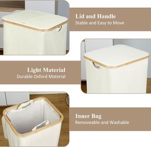 <b>Large</b> Capacity Laundry <b>Basket</b> Can Be Folded and Easily Carried Custom Bamboo Laundry <b>Baskets</b> - Product Image 4