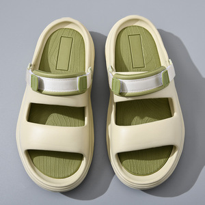 Sandales compensées pour femmes à semelle épaisse, bout ouvert, à enfiler, confortables, style romain, chaussures décontractées d'été, noir, marron, vert matcha - Product Image 2