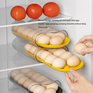 新着卵オーガナイザー収納プラスチック卵収納ラック冷蔵庫用大容量卵収納容器 - Product Image 3