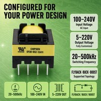 Transformateurs PCB EF20 6.5mH à haute fréquence et stabilisés, 8 broches DIP verticales pour SMPS, pilotes LED, transformateurs LED 24V 12V 13V