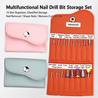 Ensemble de 16 forets à ongles en diamant avec étui de rangement, outils de préparation des cuticules pour manucure de style russe