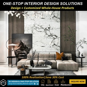 Service de rendu <span class=keywords><strong>3D</strong></span> pour cuisine et salon de villa de luxe minimaliste italienne moderne, solution de design d'intérieur tout-en-un - Product Image 2