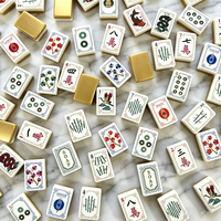 Juego de Mahjong de Lujo Personalizado con 160 Fichas de Mahjong Personalizadas, Juego de Mahjong Americano Grabado para Entretenimiento Familiar y Club