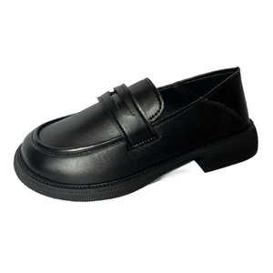 Mocasines de cuero negro para mujer, zapatos planos, talla 41 42, estilo británico, informal, tacón bajo, Color sólido, versión mejorada, Otoño Invierno - Product Image 5