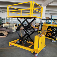 Chariot élévateur à ciseaux mobile électrique, capacité de charge 400 kg, hauteur de levage 4 m, table élévatrice hydraulique avec roues
