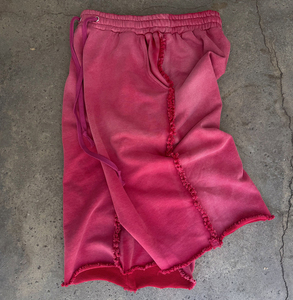 Custom Sun Faded Baggy Sweat <strong>Shorts</strong> <strong>Men</strong> Heavyweight Cotton Wide Leg <strong>Fleece</strong> Jorts Raw Hem Distressed Streetwear <strong>Shorts</strong> OEM - Product Image 2