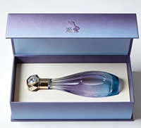 Boîte rigide de luxe à couvercle rabattable, dégradé violet-bleu, style livre, avec insert en EVA moulé, pour parfum et spiritueux haut de gamme, emballage écologique