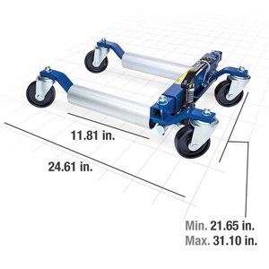 Patins de voiture hydrauliques 1500lbs Heavy Duty avec roues en acier de 12 ''Rouleaux de positionnement de véhicule Réparation automatique Pédale <span class=keywords><strong>Cric</strong></span> de pneu - Product Image 2