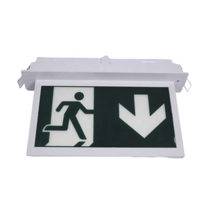 Iluminación comercial interior Techo empotrado 110-220V batería recargable doble carcasa de plástico acrílico LED señal de salida de emergencia - Product Image 2