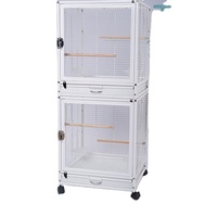 Grande cage à oiseaux en métal multifonctionnelle empilable pour l'élevage de perroquets