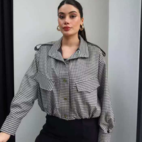 Veste Bomber Décontractée et Ample à Carreaux Teints avec Fermeture Éclair MYST&ZA pour Femme, Nouvelle Collection Printemps 2026, Coupe-Vent Tissée 2229838 2500838