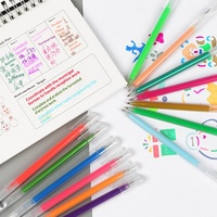 Stylo surligneur à bille en plastique 24 couleurs 0,8 mm, stylo gel pailleté, encre multicolore bleu rouge nacré pour peinture DIY