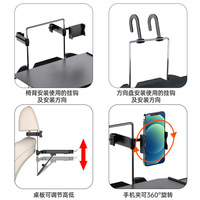 Table multifonctionnelle pour volant de voiture en ABS, support pour ordinateur portable sur dossier de siège de voiture, bureau d'ordinateur embarqué, accessoires automobiles