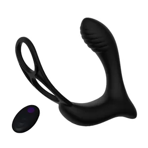 Anel vibratório de silicone para masturbação, plugue anal vibratório para masturbação, anel para adulto, masculino e feminino