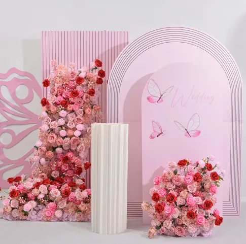 Оптовая продажа, ярко-розовая Роскошная искусственная Шелковая Роза, украшение для стола, для украшения свадебных мероприятий