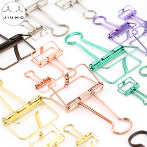 Jiumo 8 Colors 5*6.5cm Size Ins Colors Gold Sliver Rose Green Purple Binder Clips Large Size Office Study Binder Clips