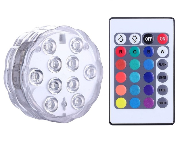 Popular Waterproof Battery Powered Remote Control Small Led Light Led Submersible Light for Party Wedding Decorations