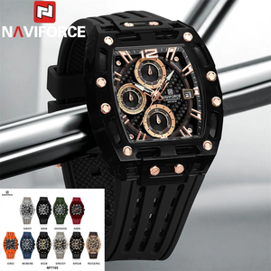 NAVIFORCE, reloj deportivo para hombre, marca superior, cronógrafo de lujo, fecha, Original reloj de pulsera, correa de silicona, reloj de cuarzo para hombre 7105 - Product Image 4