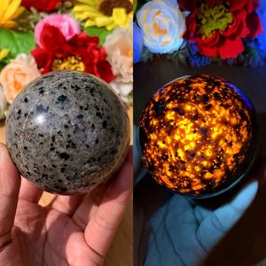 Esfera de Yooperlita de Estilo Bohemio de Alta Calidad al por Mayor, Piedra de Cristal Natural para Decoración del Hogar Única y Regalos Navideños - Product Image 1
