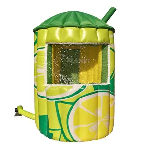 Good Quality Commercial Hot Sale Inflatable Lemon Drink Booth Inflatable Party Lemonade Stand With Blower