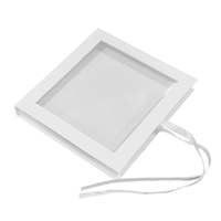 Boîte cadeau carrée de luxe avec logo personnalisé, en carton rigide, fermeture magnétique, avec couvercle à rabat et fenêtre en PVC transparent
