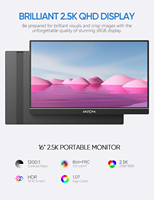 Arzopa Z1RC Mini écran IPS 2560*1600 Écran portable fin pour ordinateur portable 16,0 pouces 16:10 Affichage 2K