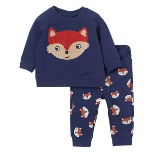 Kleine Jungen Herbst kleidung 2 Jahre Baby Boy Kleidung OEM Service Terry Stickerei Tierbild Unterstützung 500 Sets 300 Stück/Design