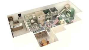 Ensemble de jeux d'intérieur de qualité supérieure en bois et PU, équipement de terrain de jeux pour enfants, toboggan pour maternelle - Product Image 3