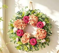 Guirlande de fleurs artificielles pivoine et rose, faite à la main, durable, décoration murale pour mariage, Noël et Thanksgiving, décoration de la maison